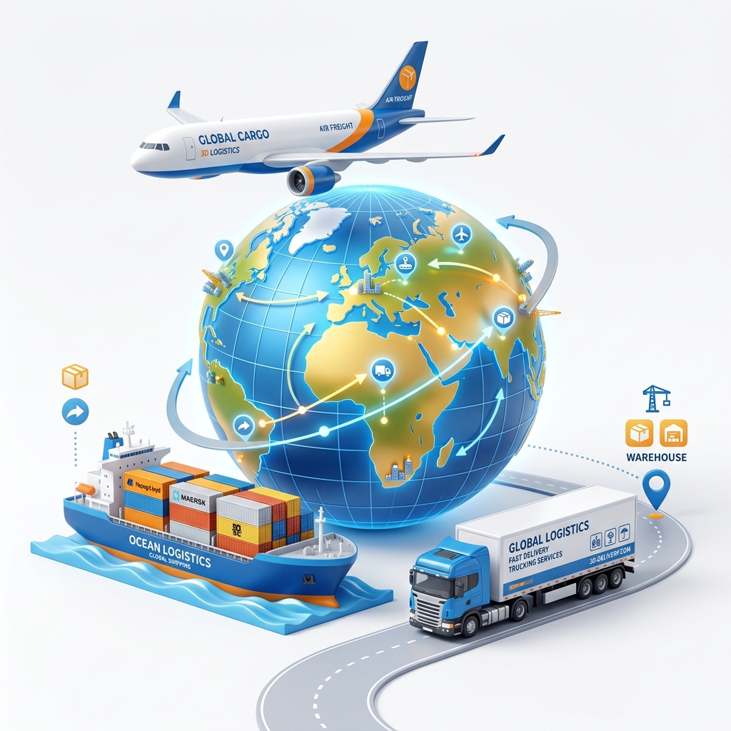 Global Shipping Logistics Map Globe